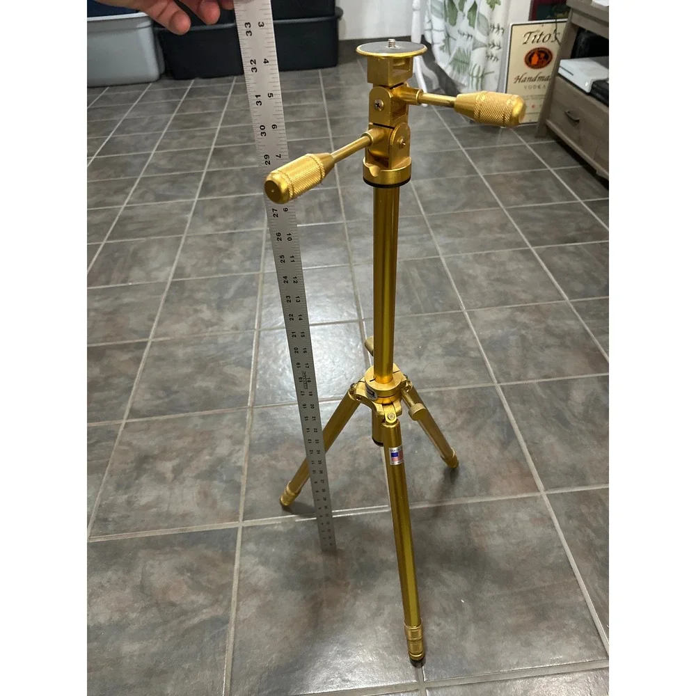 Vintage Gold Tiltall Junior Tripod by Uniphot Corp Made in USA Camera Stand